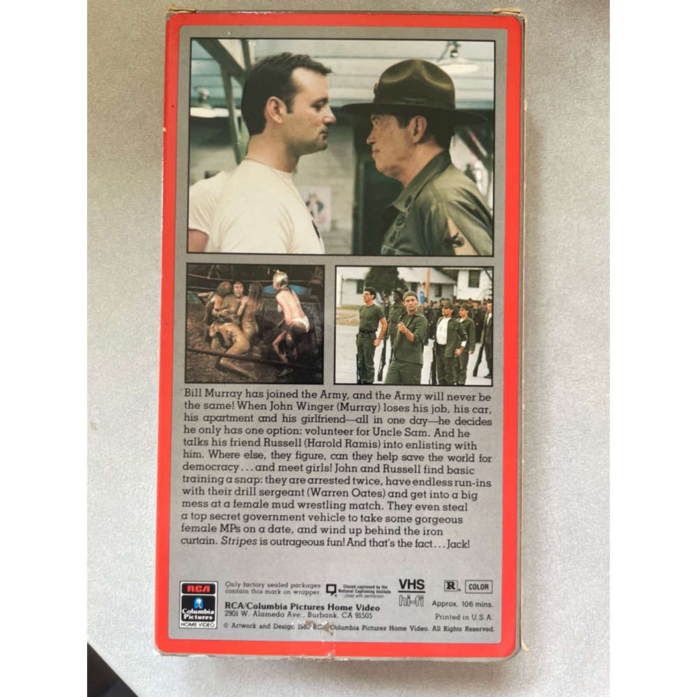 RCA Stripes VHS Tape Movie
